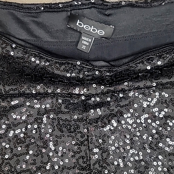 Bebe Black Body Con Sequin Mini Dress - Picture 3 of 4